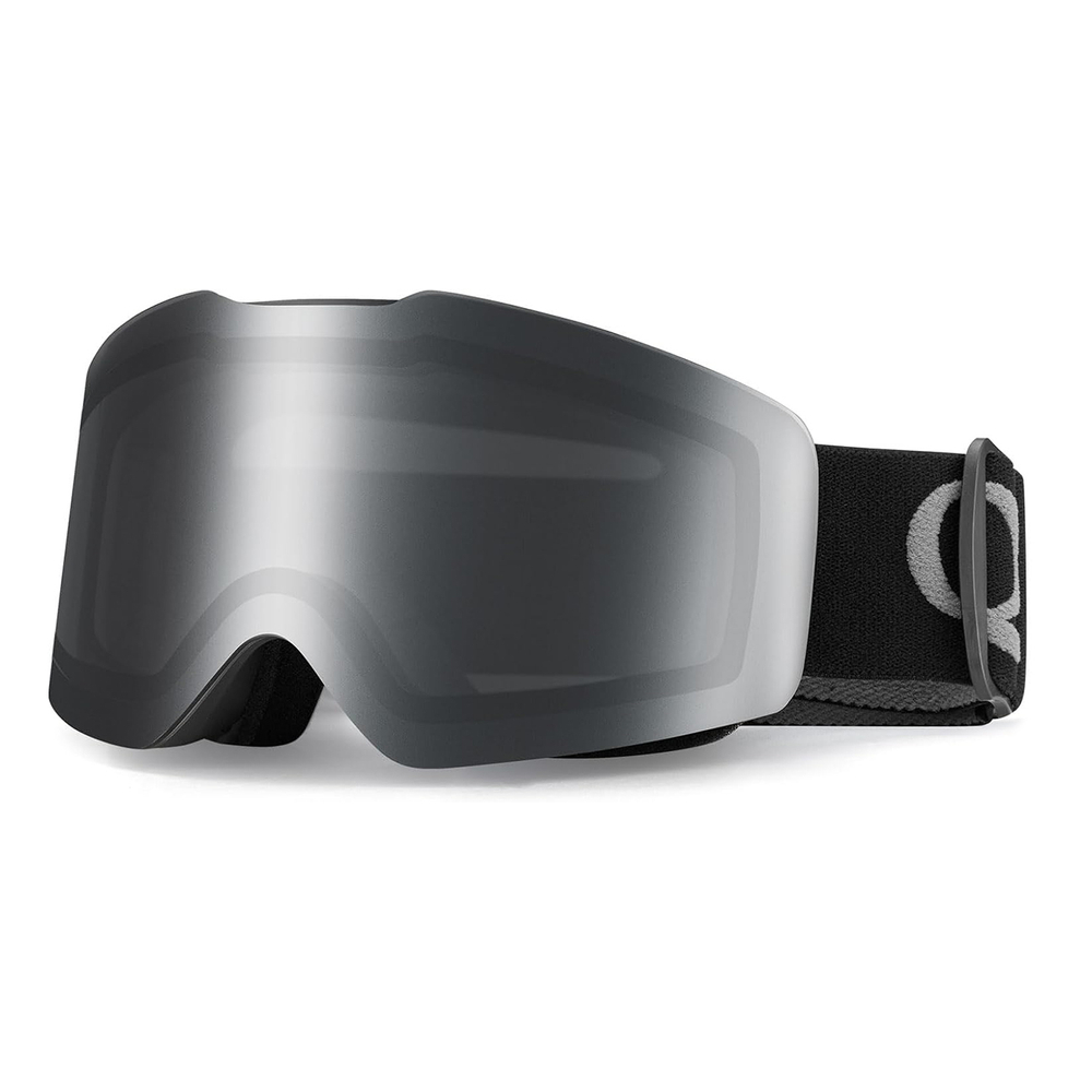 Qunature Black Frameless Ski Goggles - Black