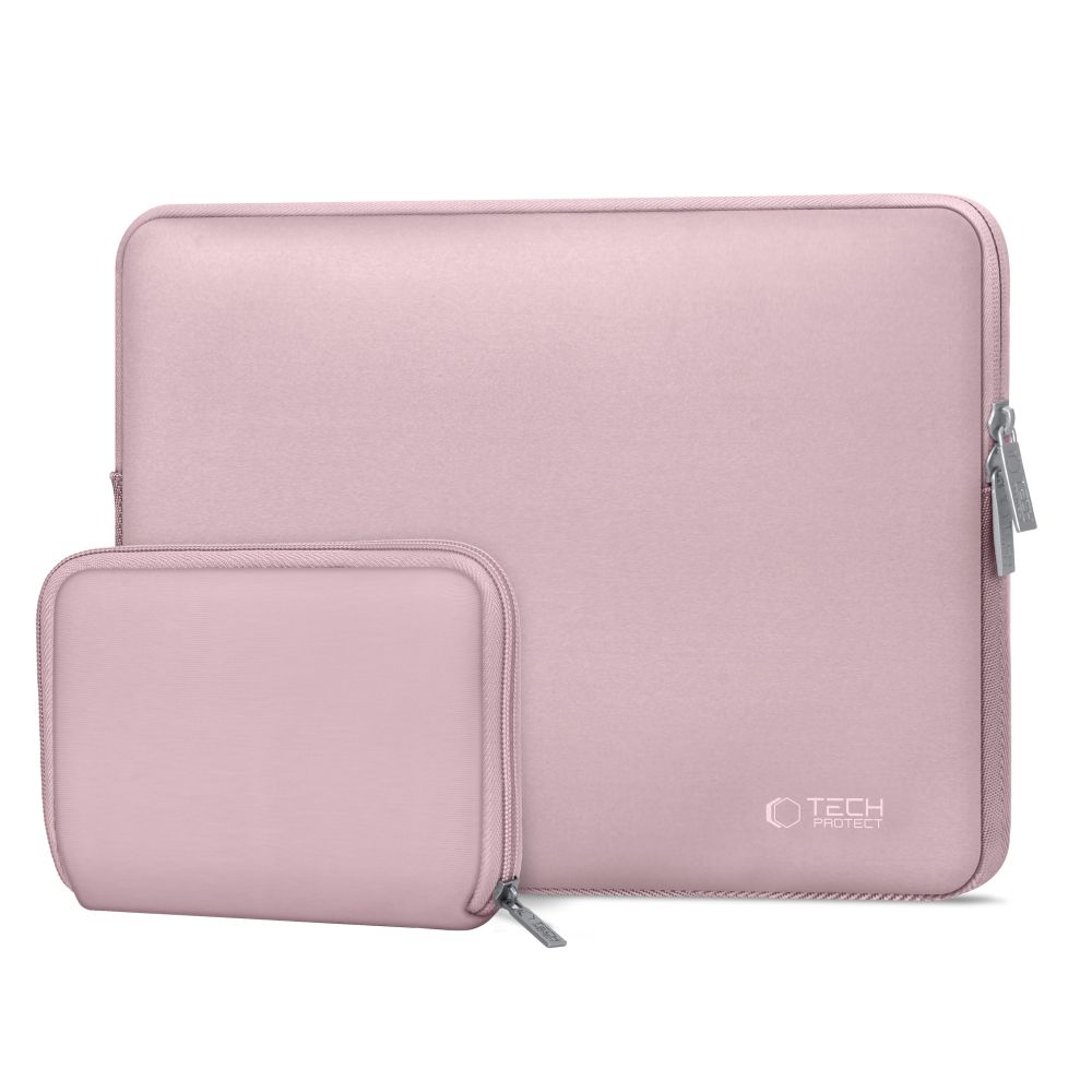 Tech-Protect Neoslim 15-16\" Laptop Bag with Accessory Pouch, Pink