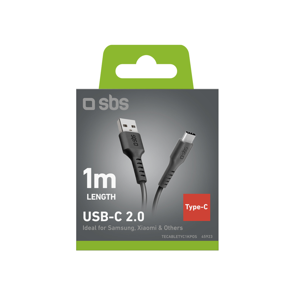 SBS USB-A - USB-C Cable 1m, Black