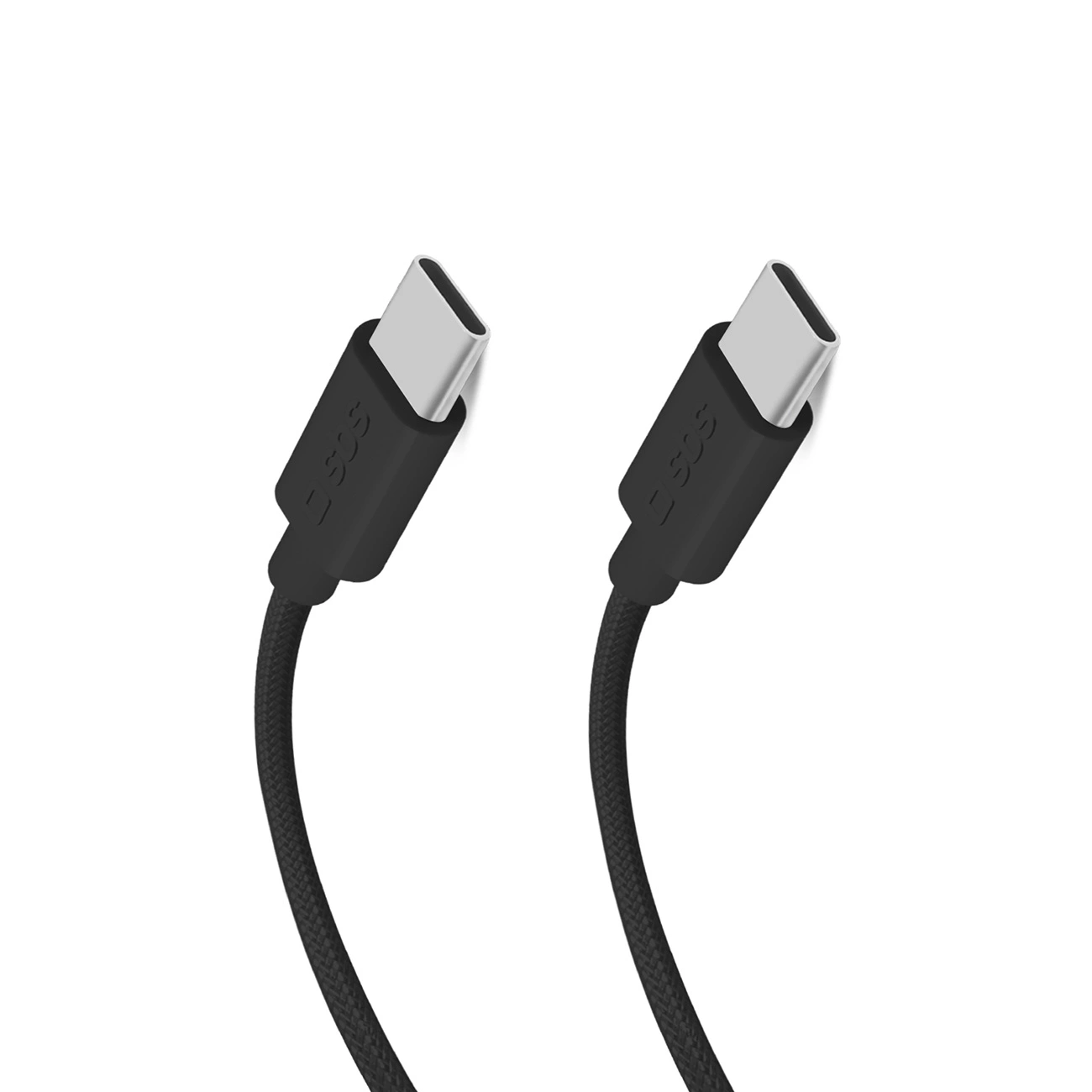 Fabric cable with USB-C USB-C 1.5m 60W Black