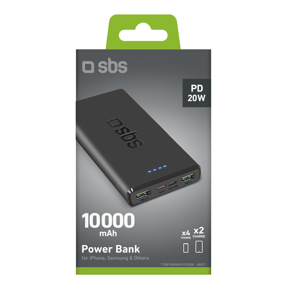 Внешний аккумулятор Sbs 10000 mAh 20W Power Delivery, черный