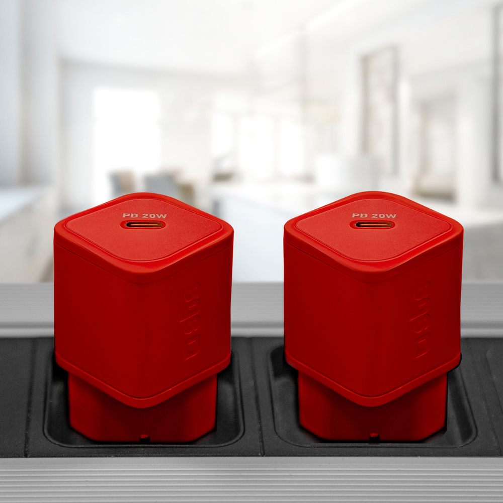 Sbs 20W GaN Wall Charger with Power Delivery, Red