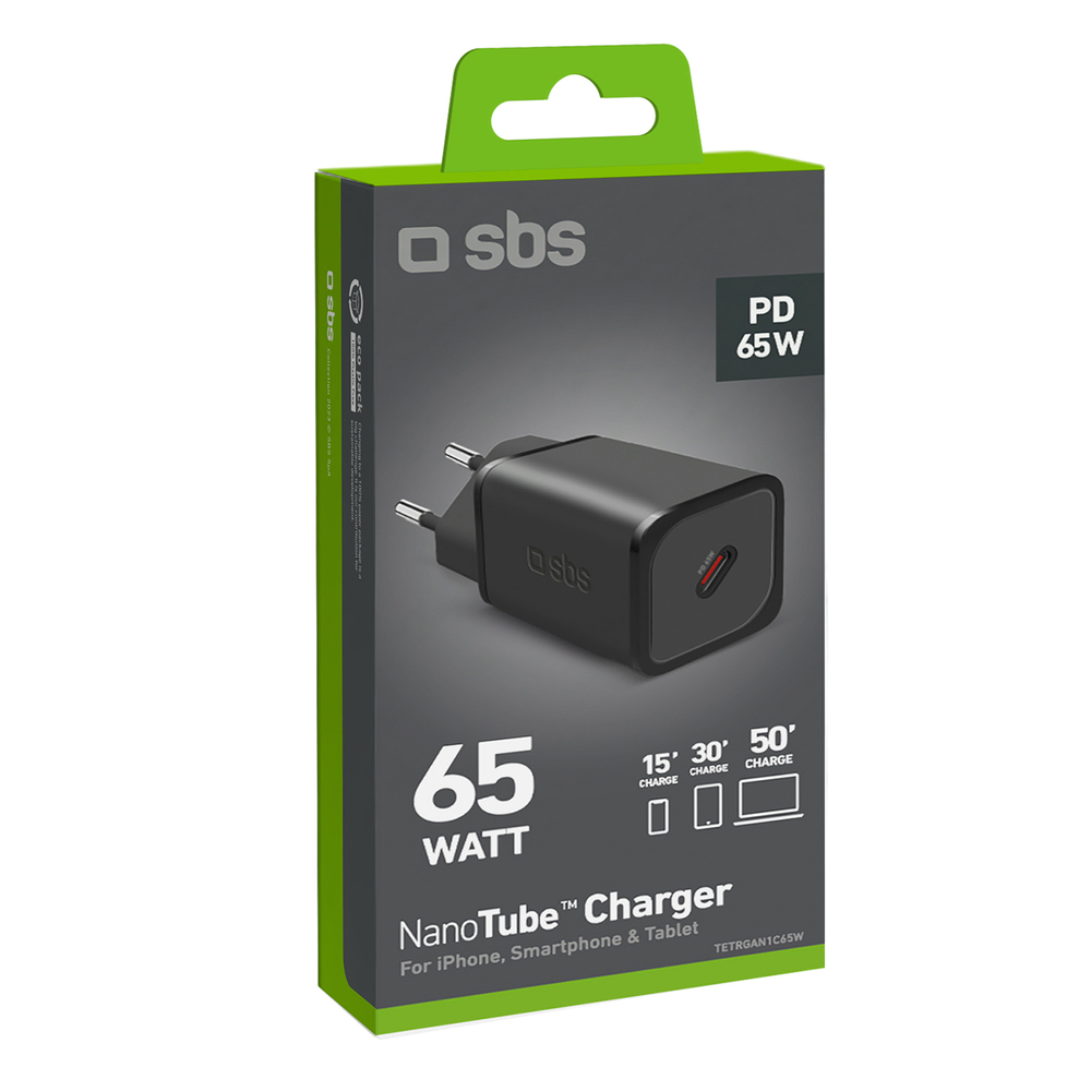 Sbs 65W GaN Power Delivery Wall Charger TETRGAN1C65W, Black
