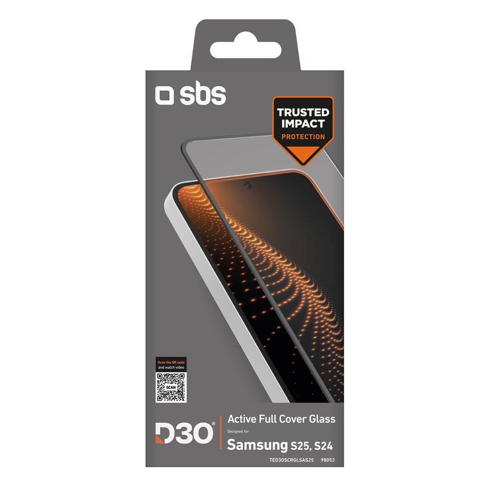 SBS Samsung Galaxy S25 / S24 Tempered Glass D3O with Installation Frame