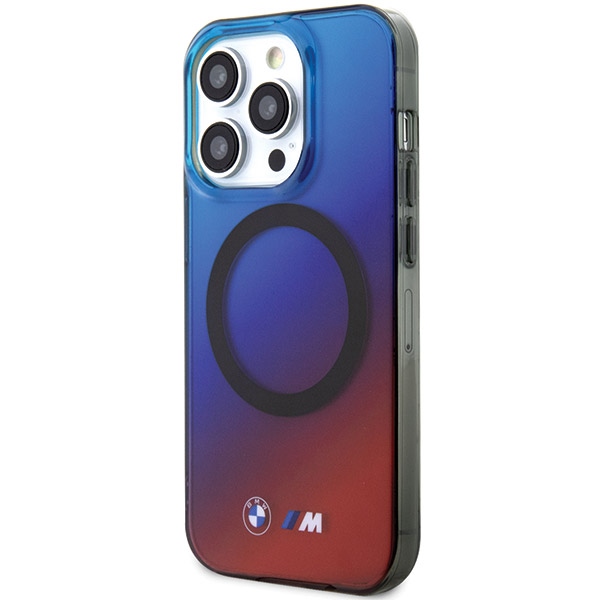 BMW M Gradient MagSafe case for iPhone 15 Pro Max - red and blue
