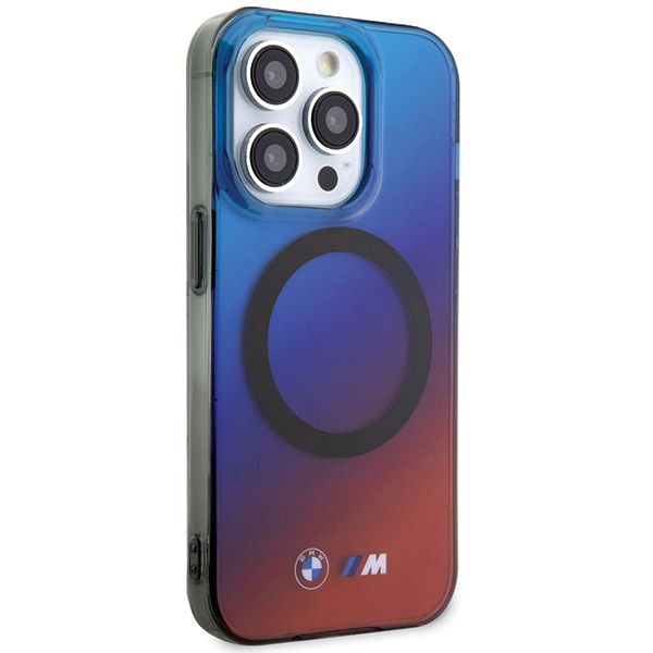 BMW M Gradient MagSafe case for iPhone 15 Pro Max - red and blue