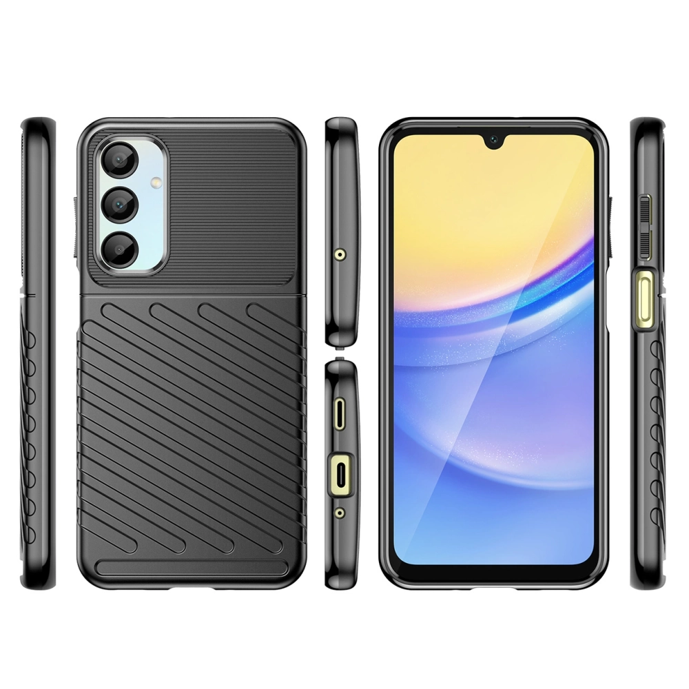 Thunder Case for Samsung Galaxy A56 / A36 Armored Silicone Cover, Black