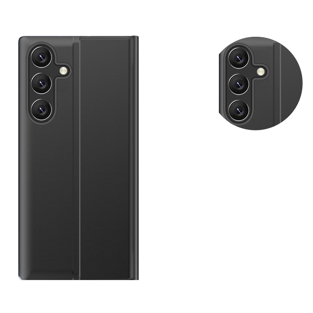 Hurtel Samsung Galaxy A26 atverams vāciņš maciņš grāmatiņa New Sleep Case, melns