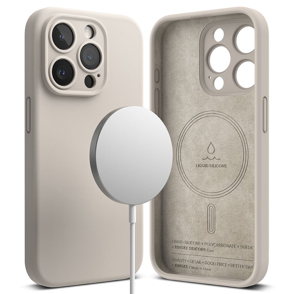 Ringke Silicone MagSafe iPhone 15 Pro Max Case - Beige