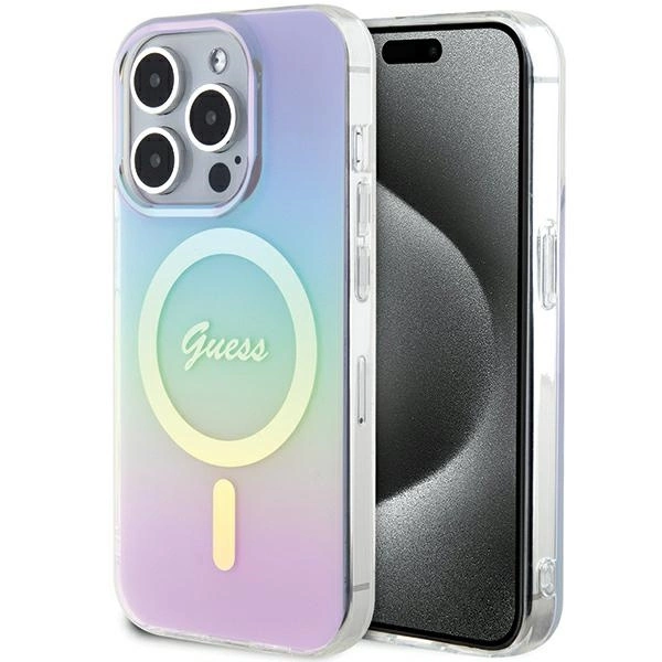 Guess GUHMP15XHITSU iPhone 15 Pro Max 6.7\" purple/purple hardcase IML Iridescent MagSafe