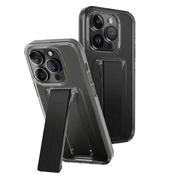 Uniq case Heldro Mount with Stand iPhone 15 Pro Max 6.7\" smoke/vapor smoke