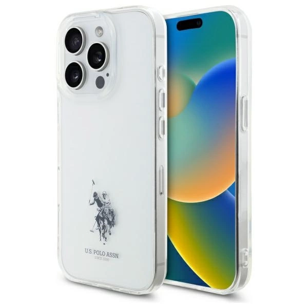 US Polo USHCP15XUSMT iPhone 15 Pro Max 6.7\" Clear/Transparent IML Printed Double Horse Logo
