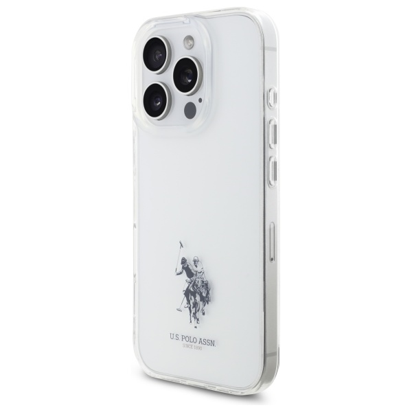 US Polo USHCP15XUSMT iPhone 15 Pro Max 6.7\\\" Clear/Transparent IML Printed Double Horse Logo