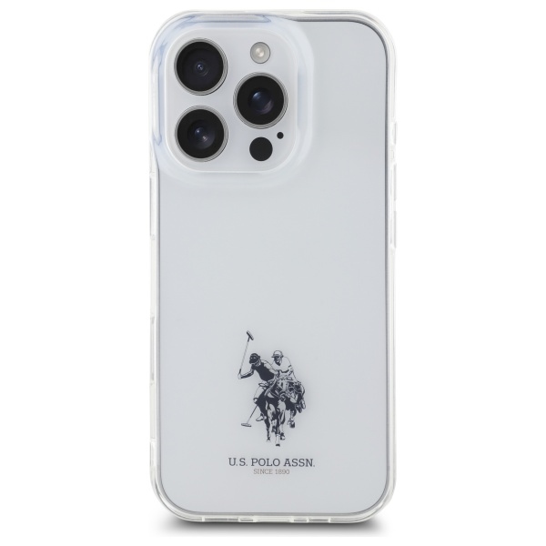 US Polo USHCP15XUSMT iPhone 15 Pro Max 6.7\\\" Clear/Transparent IML Printed Double Horse Logo