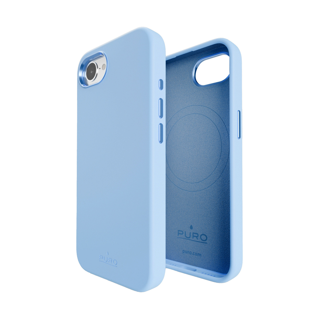 Puro Icon Mag Pro MagSafe Silicone Case for iPhone 16e / 17e, Blue