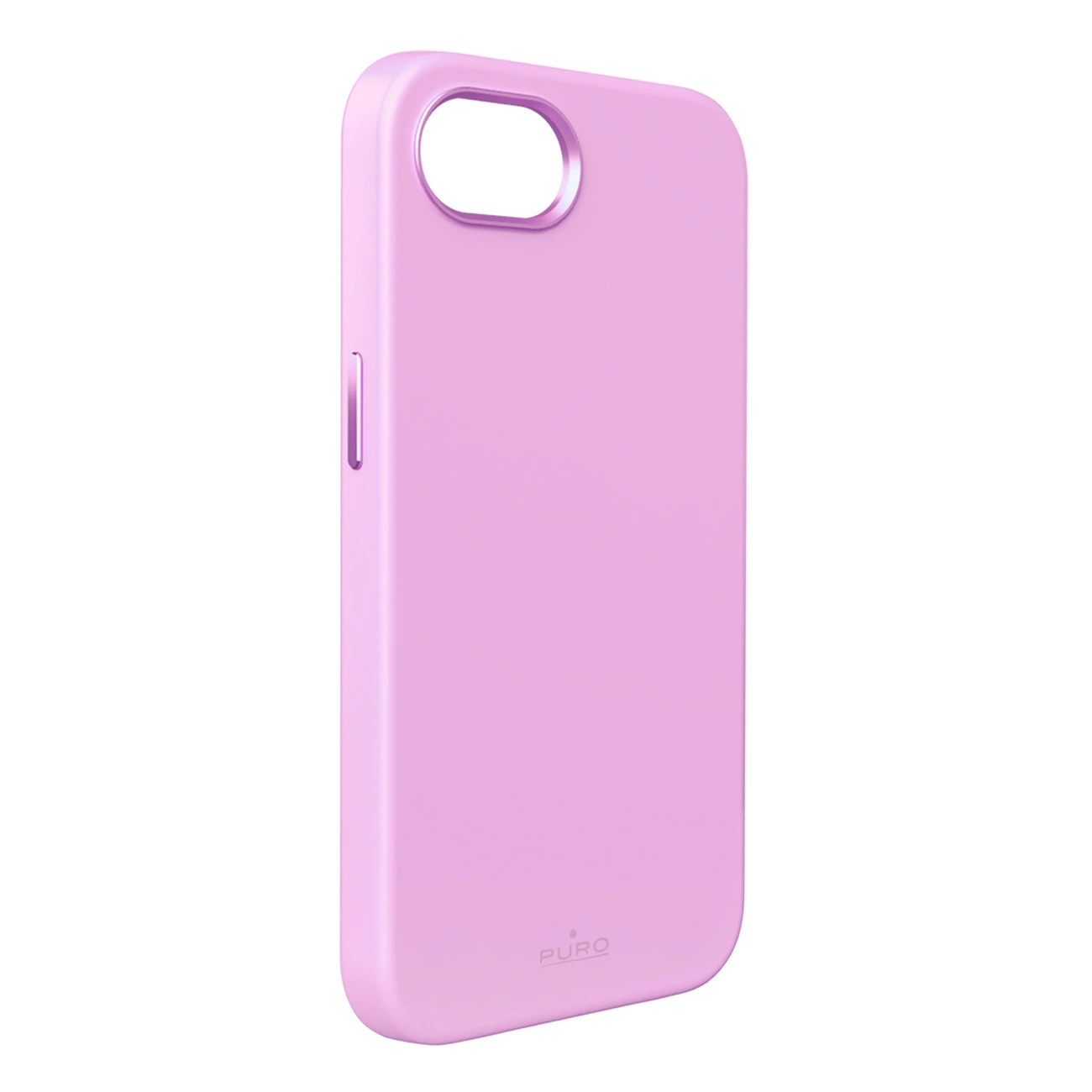 Puro Liquid Silicon Cover ``ICON MAG PRO'' with Magsafe, metal buttons and camera ring for iPhone 16E, pink