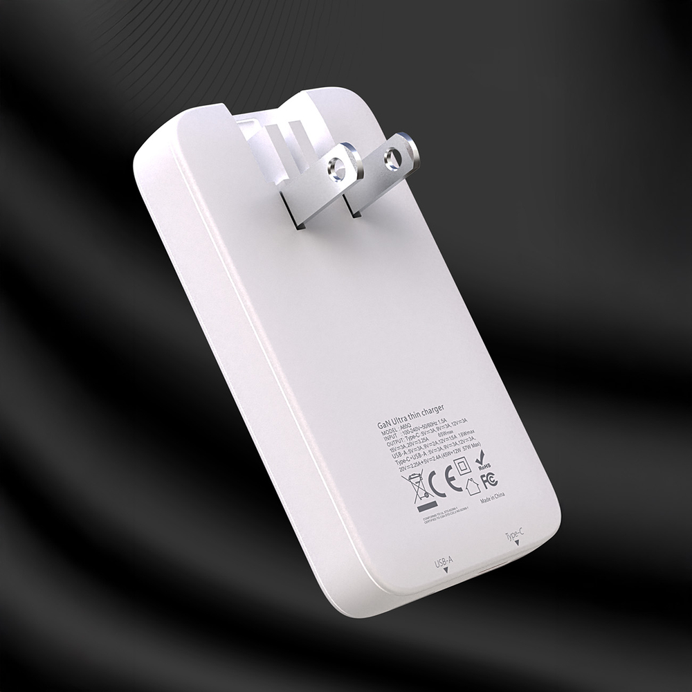 Dudao A65Q 65W GaN Wall Charger USB-A / USB-C PD, White