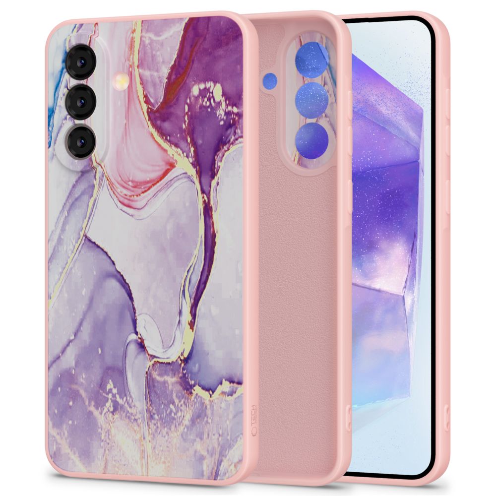 Tech-Protect Icon Case for Samsung Galaxy A56 5G - Marble - Pink
