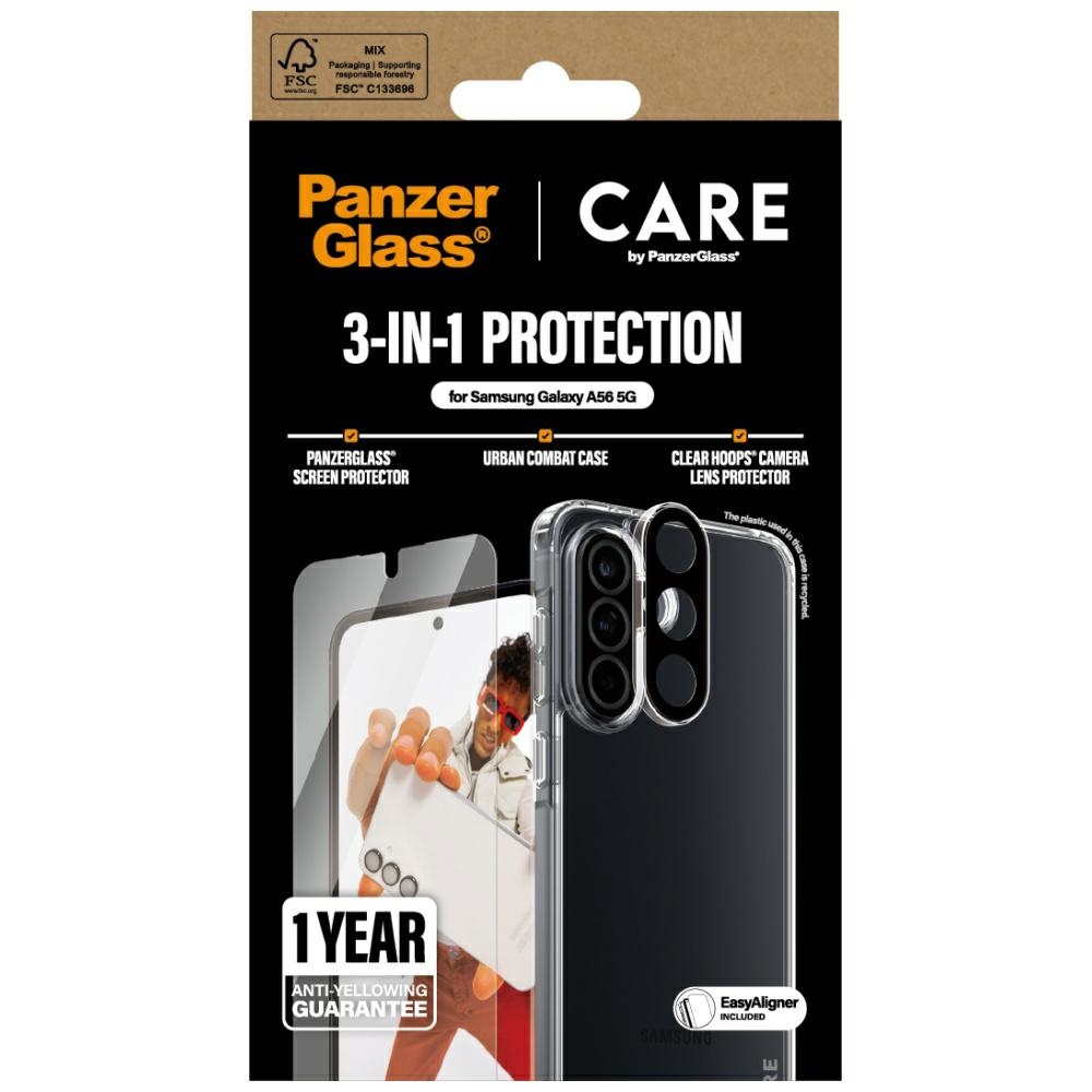 CARE by PanzerGlass Flagship 3in1 Case+Glass+Lens for Samsung Galaxy A56 5G - transparent