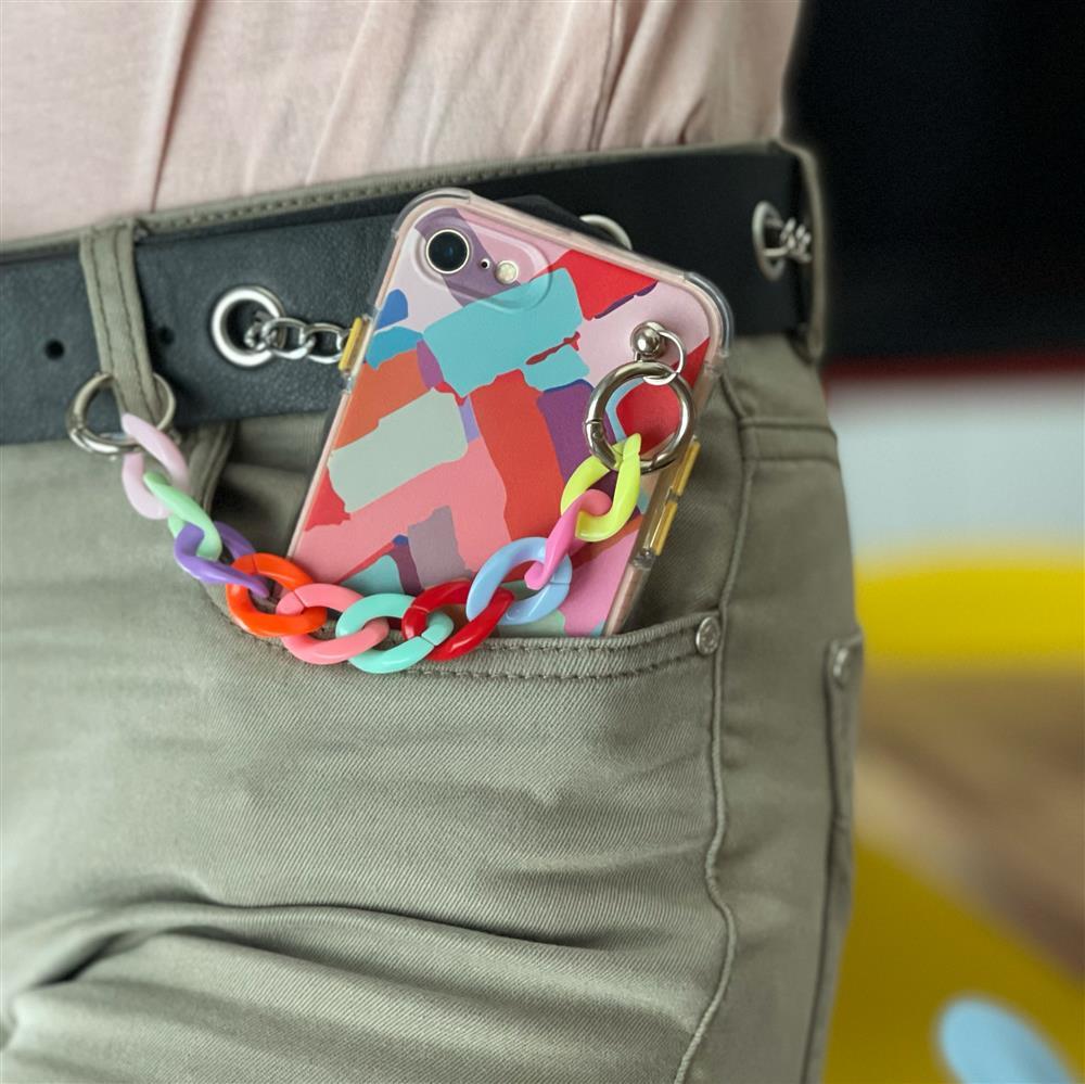 Color Chain Case for Samsung Galaxy S20 FE 5G with Decorative Chain, Multicolour