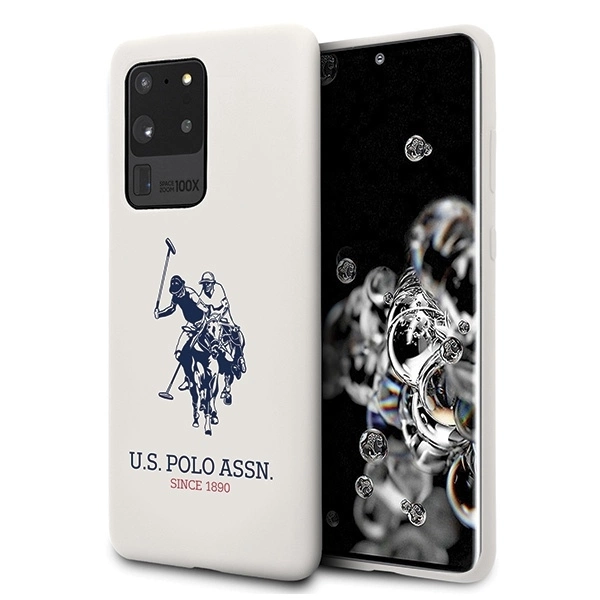 US Polo Silicone Collection Phone Case Cover Samsung Galaxy S20 Ultra - White