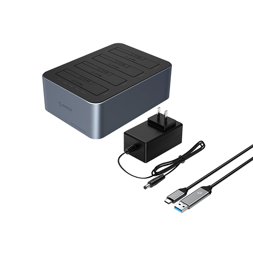 Docking station 4 drives with offline cloning function 2.5\"/3.5\" SATA HDD/SSD - gray