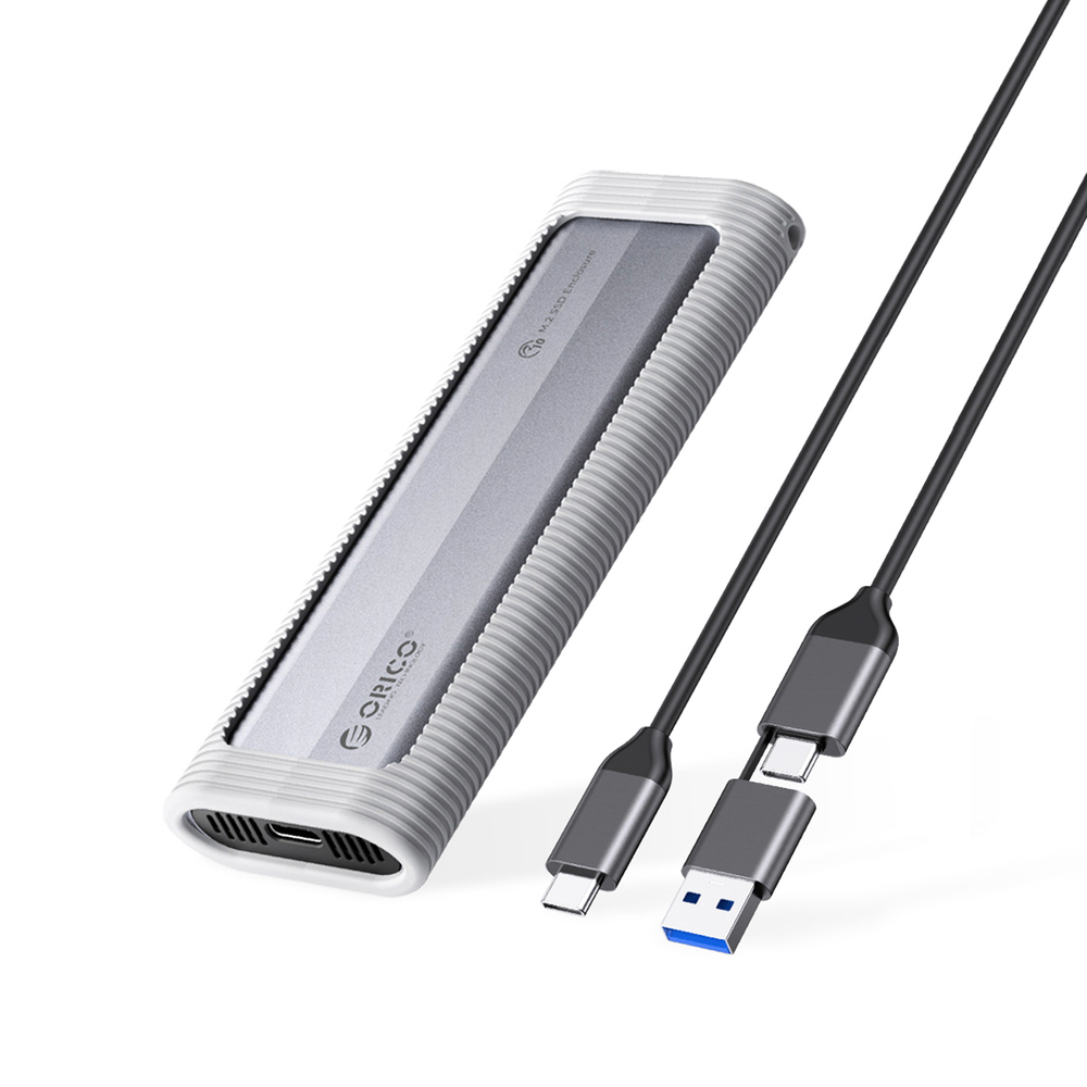 M.2 NVME/NGFF USB-C to USB-C/USB-A 6Gbps/10Gbps disk bay - gray