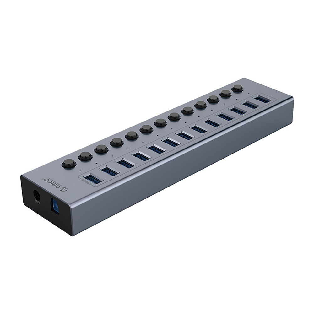 Orico BT2U3-13AB 13-Port USB-A 3.0 Hub with Individual Switches, Gray