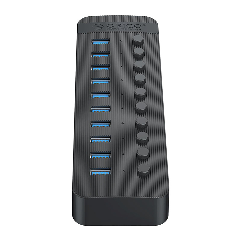 Orico CT2U3-10AB 10-Port USB-A 3.0 Hub with Switches, Black