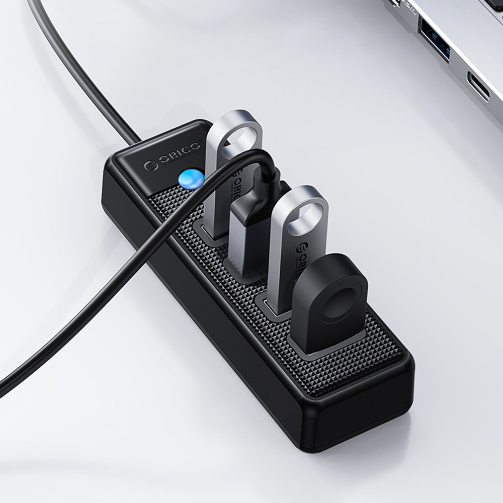 USB-хаб Orico PW4U-U3 USB-A на 4x USB 3.0, черный