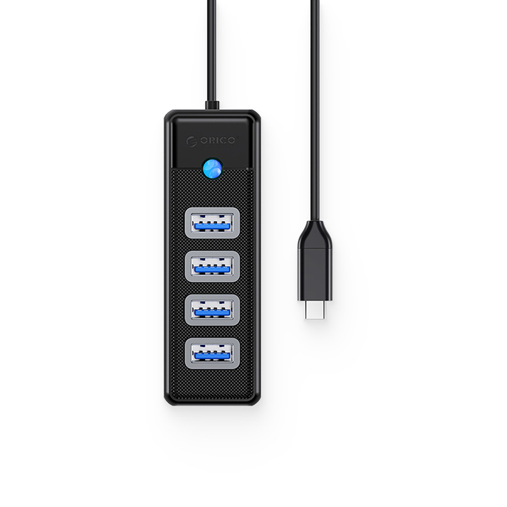 Orico PW4U-C3 USB-C to 4x USB-A 3.0 Hub, Black