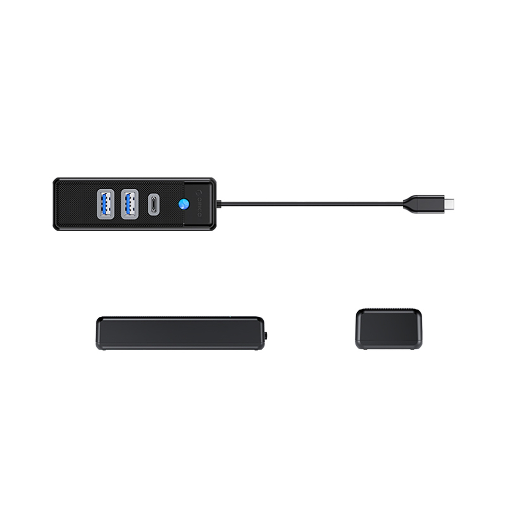 Orico PWC2U-C3 USB-C Hub with 2x USB-A and 1x USB-C, Black