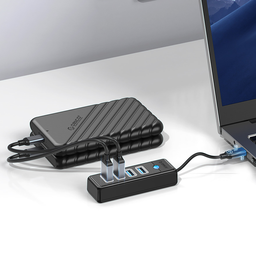 Orico PWC2U-C3 USB-C Hub with 2x USB-A and 1x USB-C, Black