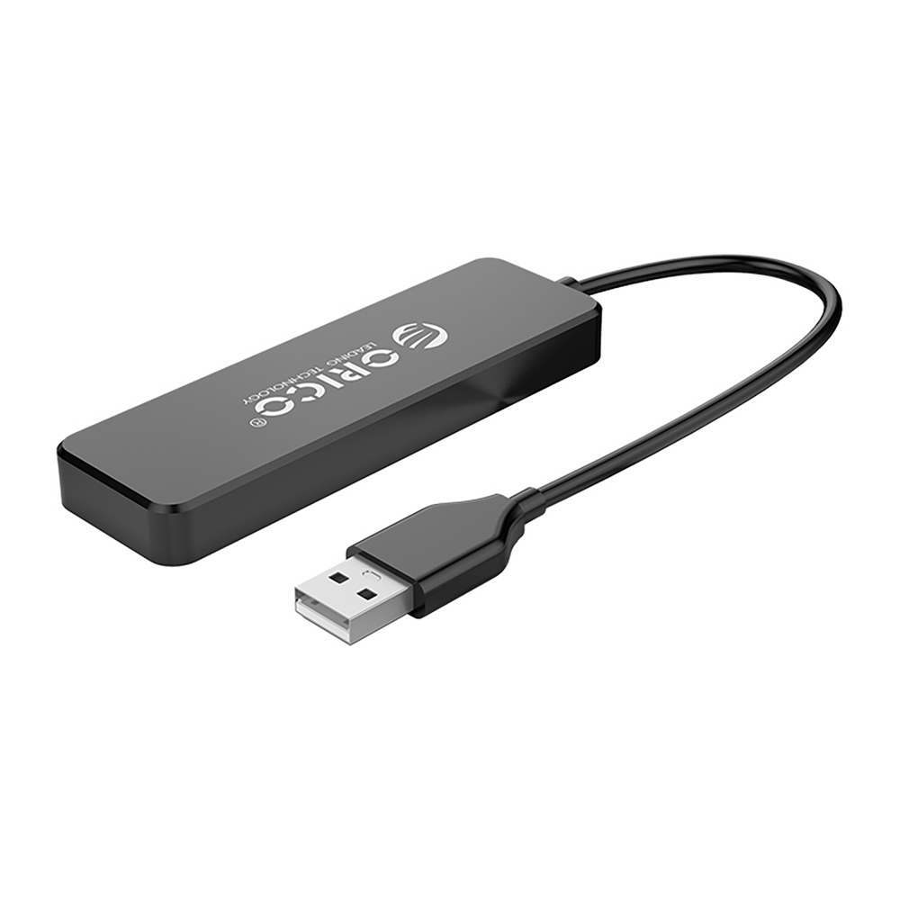 Orico FL01 USB-A centrmezgls ar 4x USB 2.0 pieslēgvietām, melns