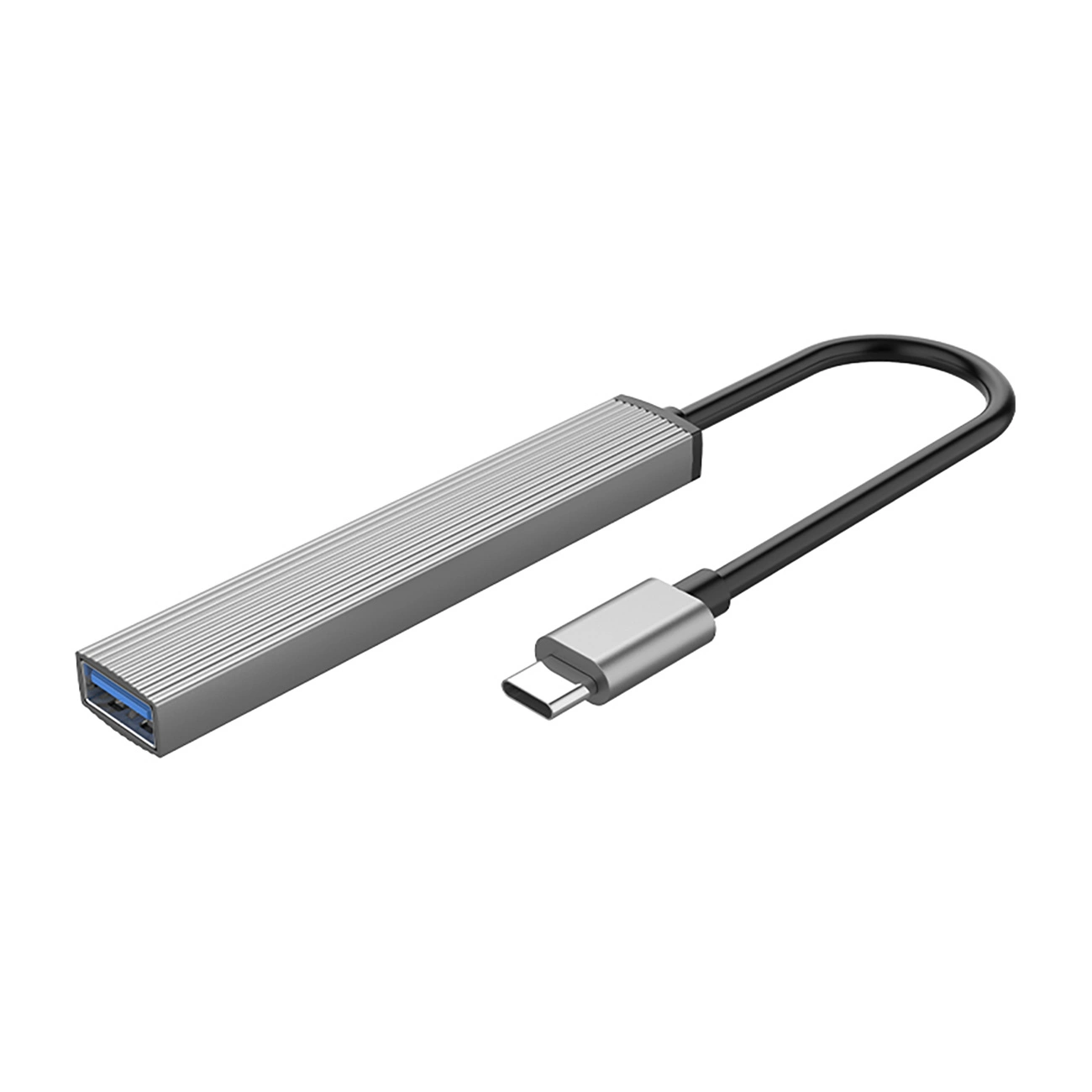 HUB 4-port input: USB-C 3.0 / output: 1x USB-A + 3x 2.0 cable 0.15M - gray