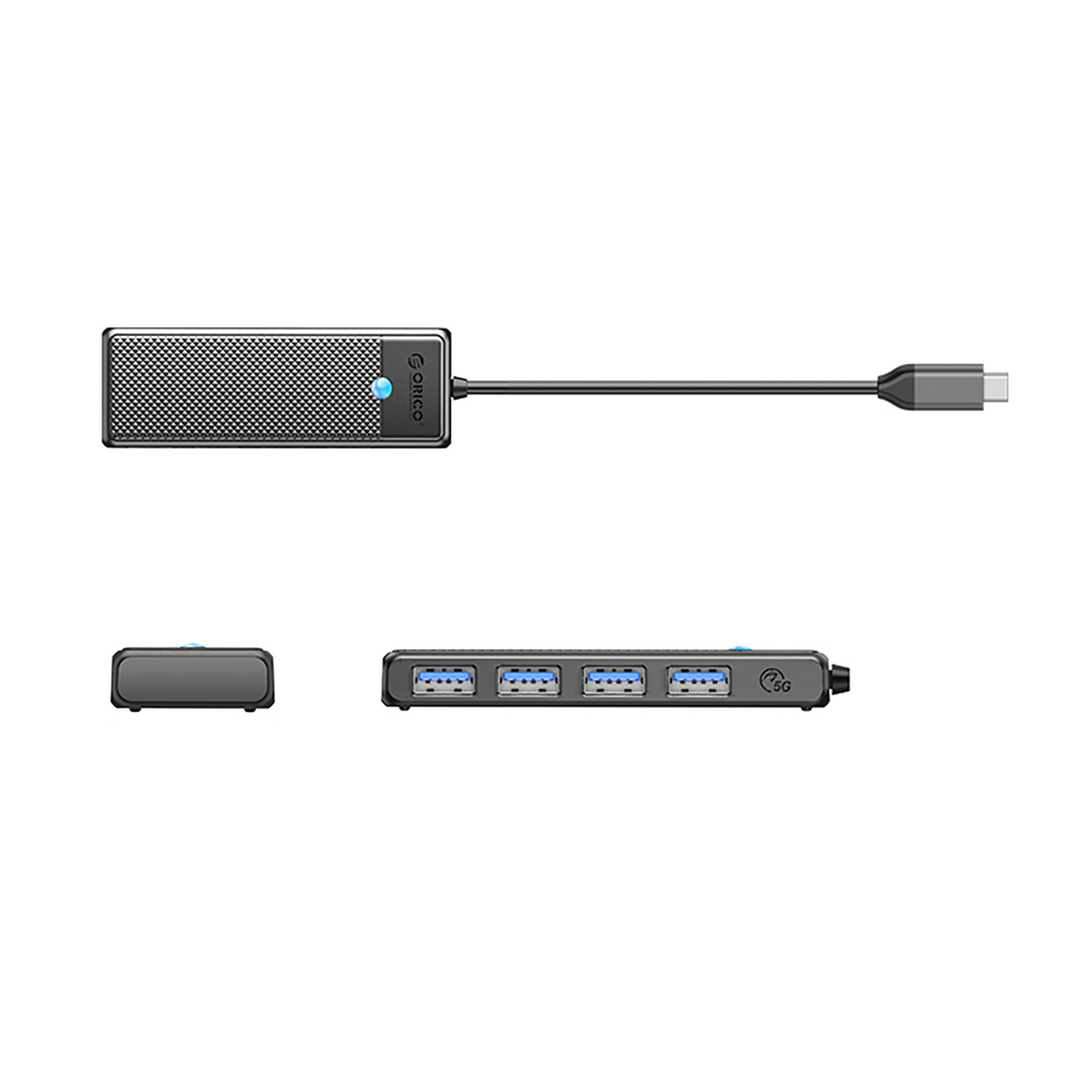 Orico PAPW4A-C3 USB-A Hub with 4x USB 3.0 Ports, Black