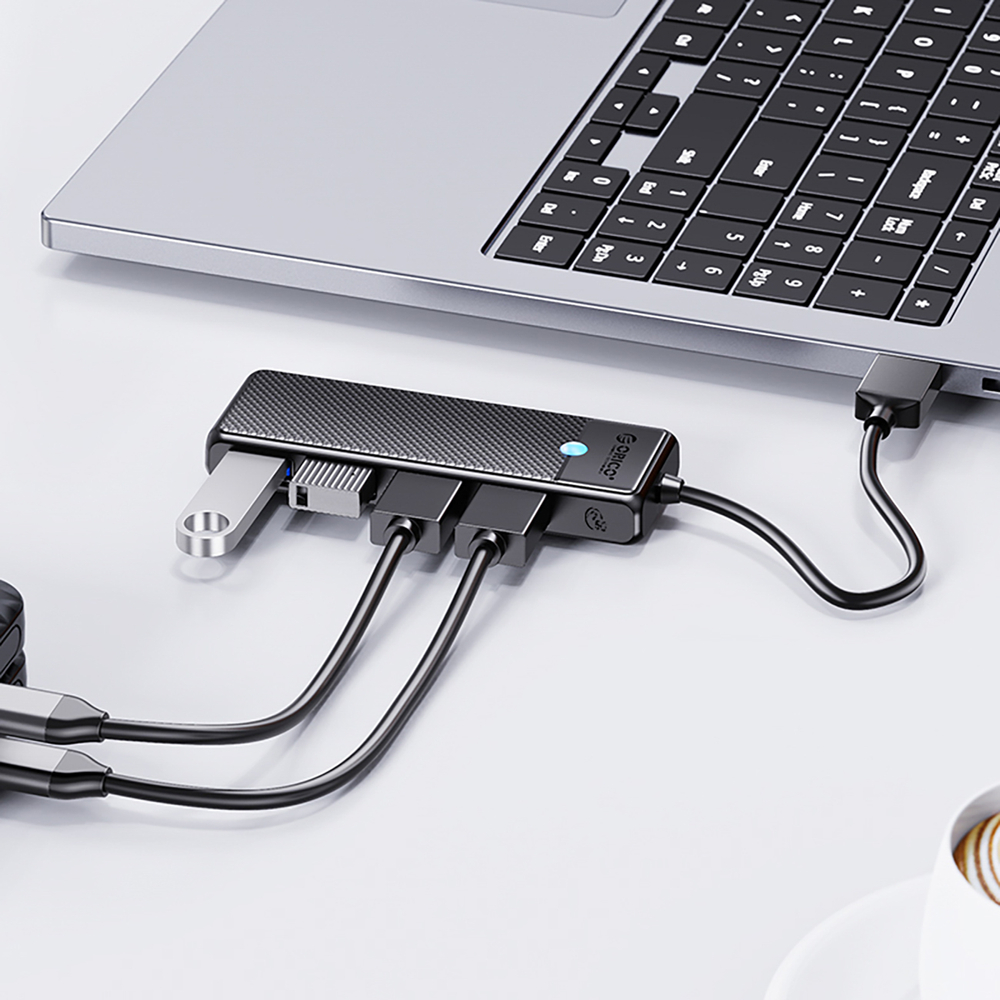 Orico PAPW4A-C3 USB-A Hub with 4x USB 3.0 Ports, Black