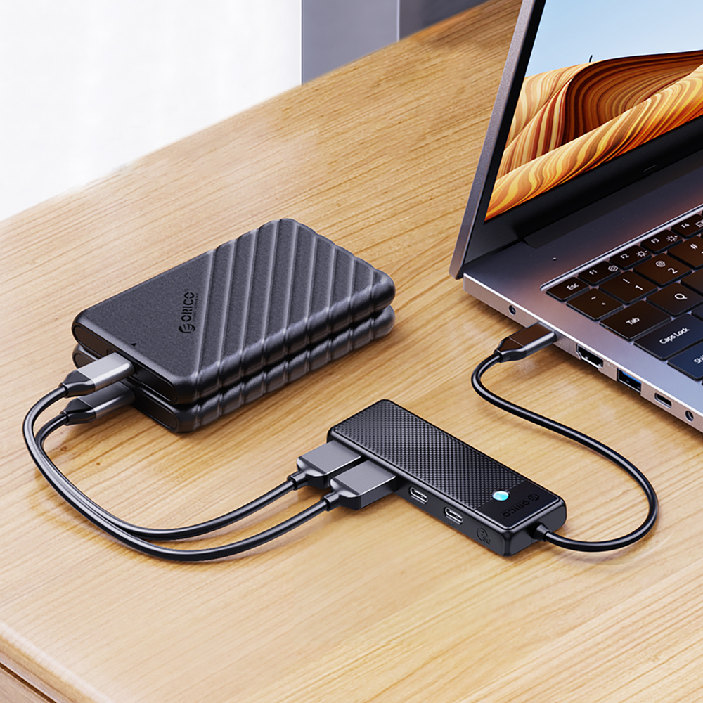 Orico PAPW4A-C3 USB-A Hub with 4x USB 3.0 Ports, Black