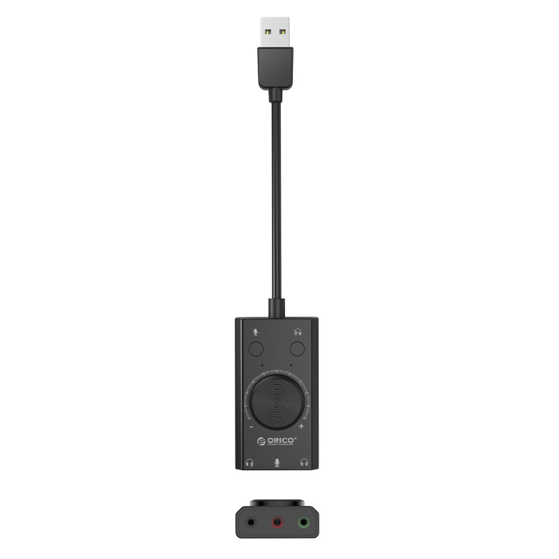 Multifunctional USB external sound card - black