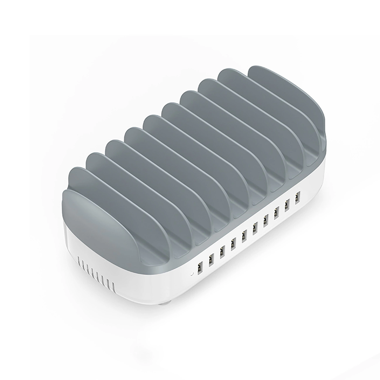 Smart 10-port USB charging station - white
