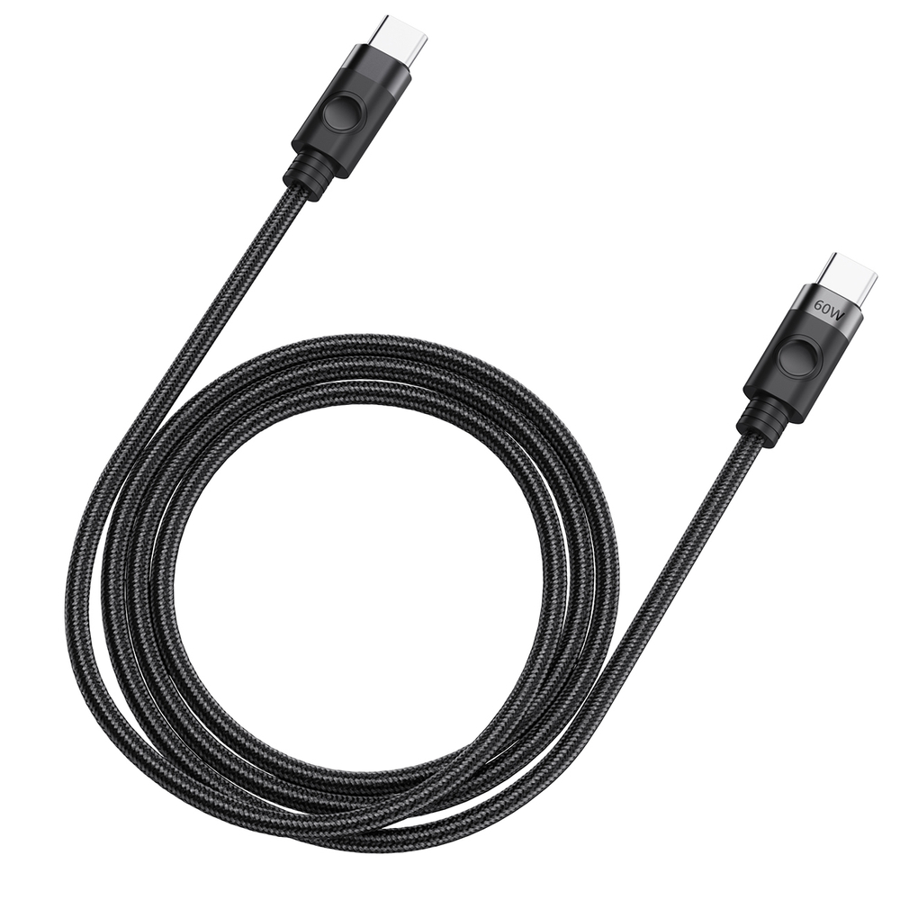 USB-C to 1m 3A 60W cable - black