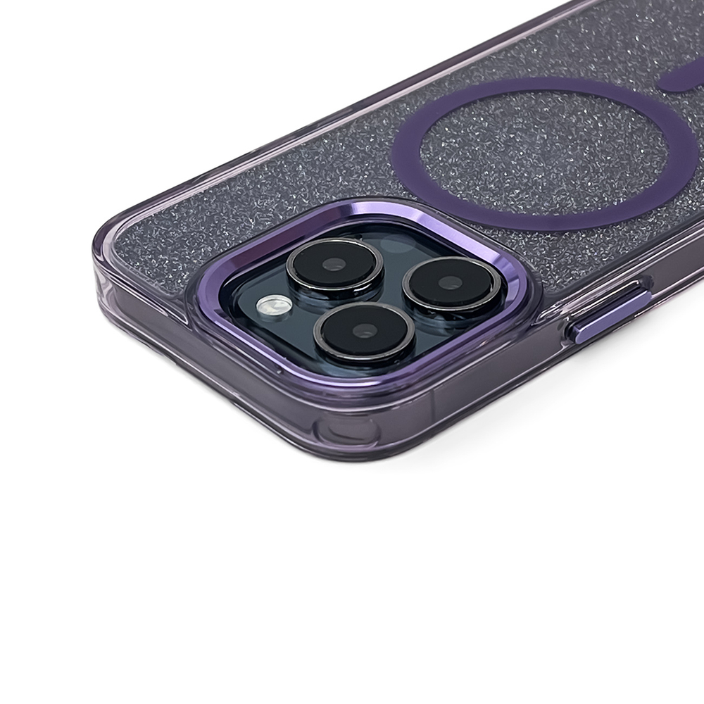 Чехол Wozinsky Glitter Case MagSafe для Samsung Galaxy S24 FE, фиолетовый