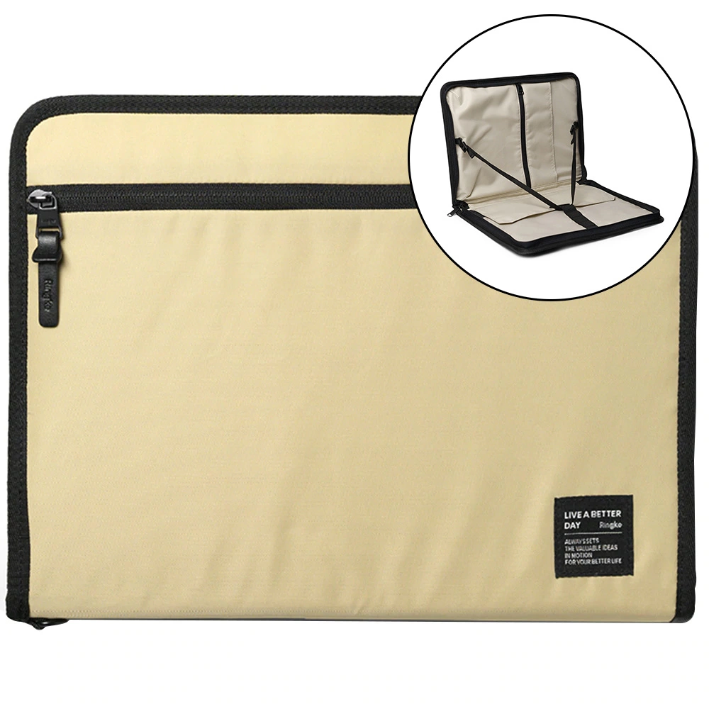 Ringke Smart Zip Pouch a laptop up to 13" with a stand - beige