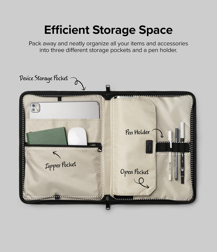 Ringke Smart Zip Pouch для ноутбука до 13\" с подставкой - бежевый