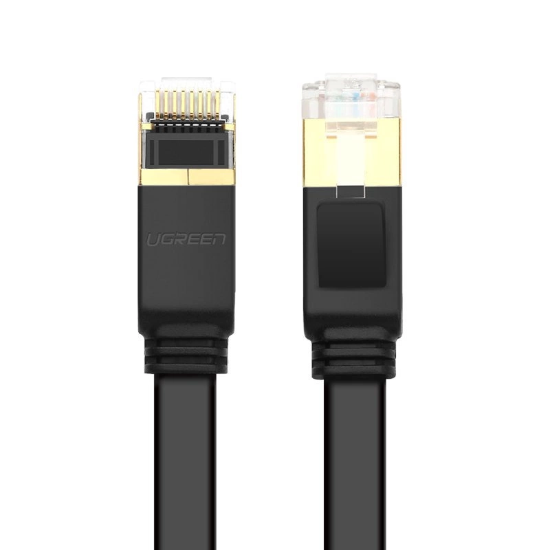 Ugreen Flat Cable Internet Network Cable Ethernet Patchcord RJ45 Cat 7 STP LAN 10 Gbps 3m Black (NW106 11262)
