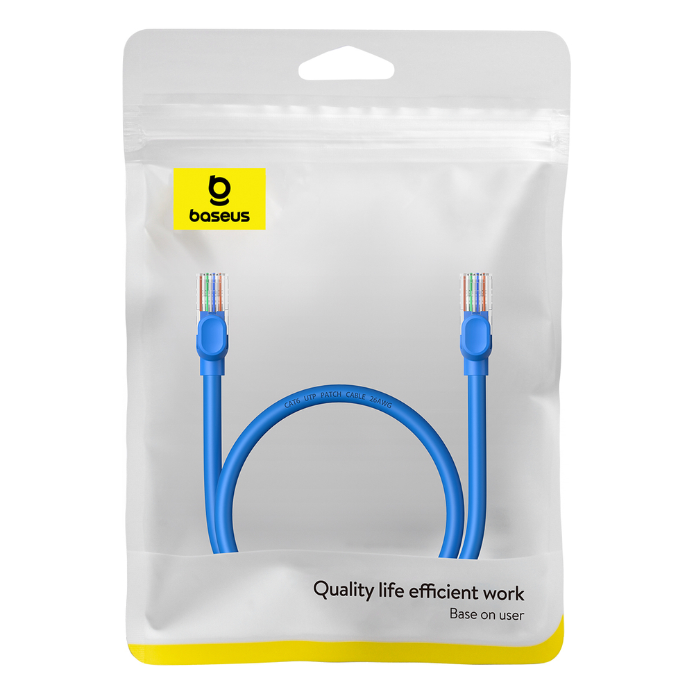 Baseus High Speed Cat 6 RJ-45 Ethernet cable 1000Mb/s 0.5m round - blue