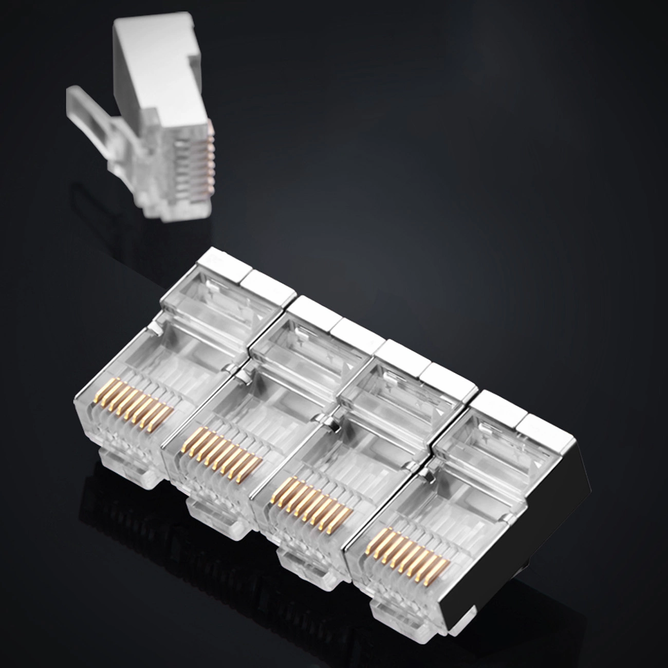 Ugreen 10x spraudņa gals RJ45 8P8C (UTP Cat. 6 / 5 5e) sudraba (NW111) | Plug End Silver