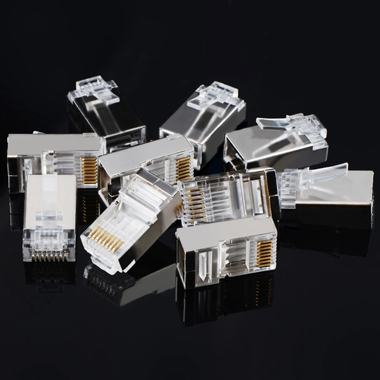 Ugreen 10x spraudņa gals RJ45 8P8C (UTP Cat. 6 / 5 5e) sudraba (NW111) | Plug End Silver