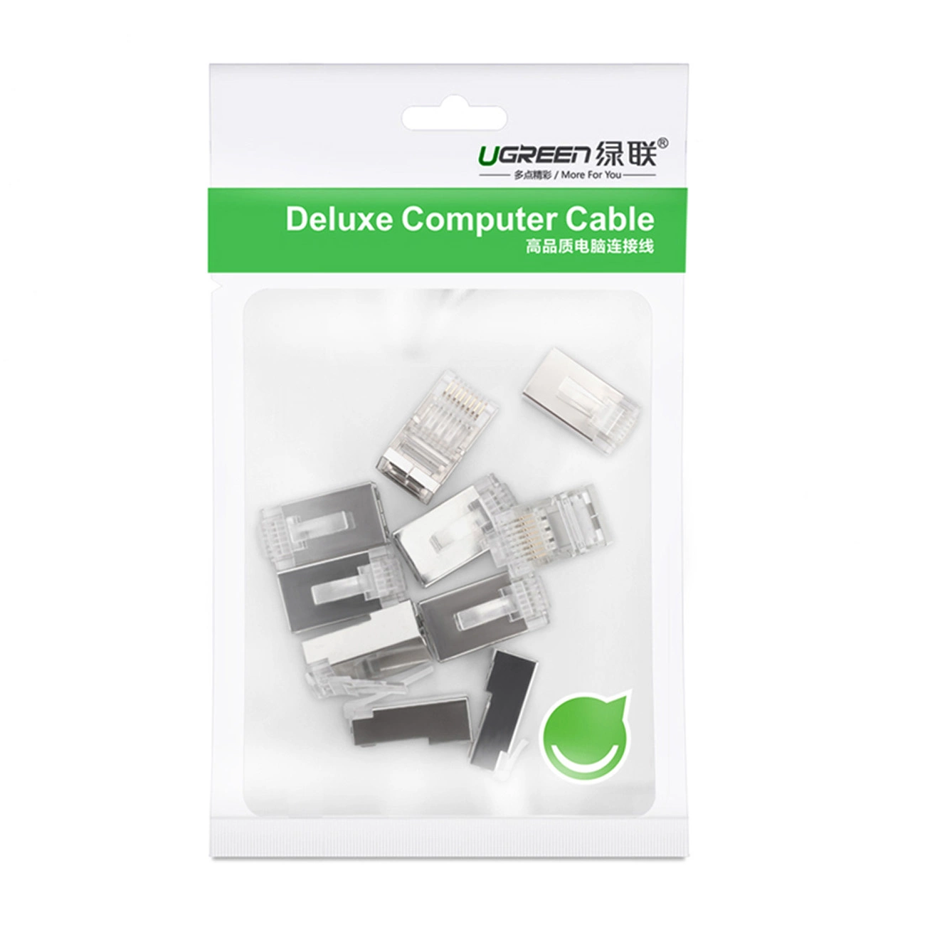 Ugreen 10x spraudņa gals RJ45 8P8C (UTP Cat. 6 / 5 5e) sudraba (NW111) | Plug End Silver