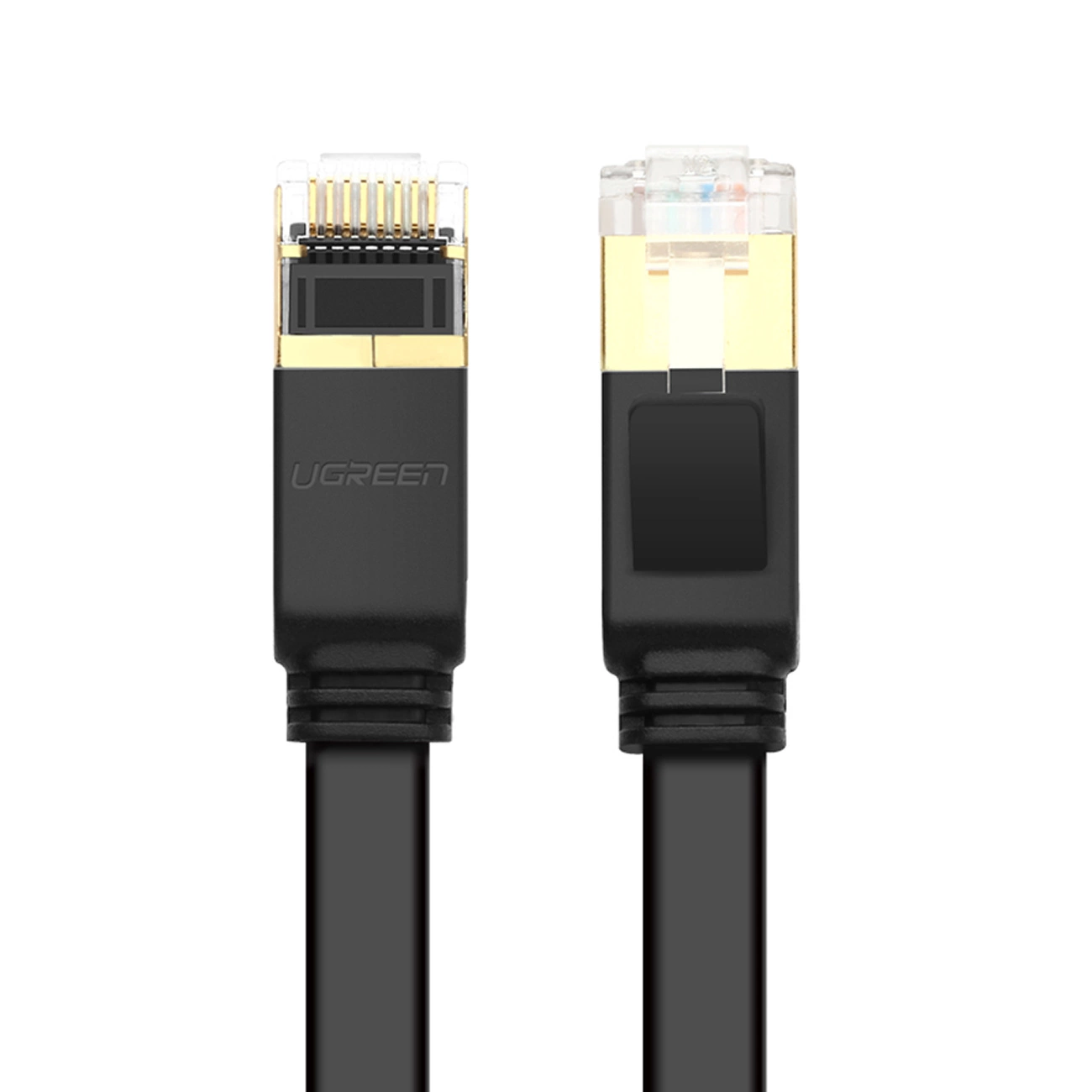 Ugreen Ethernet plākšņu vads U/FTP Cat. 7 10Gb/s plakans 0.5m melns (NW106) | Patch Cord Flat Black